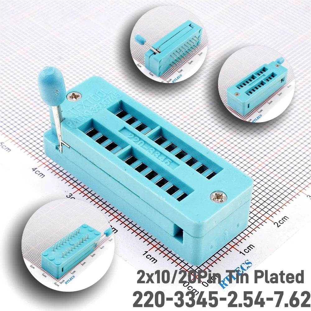 Test IC DIP ZIF ZIP Socket 14 16 18 20 24 28 32 40 48Pin Pitch