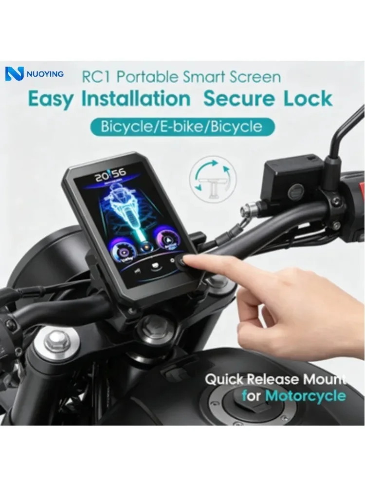Wyświetlacz do rowerów i motocykli, 3,6 cala, inteligentny, wodoodporny (IP66), bezprzewodowe sterowanie Carplay i Android Auto, urządzenie stereo z nawigacją GPS, bateria 3000 mAh. — 2
