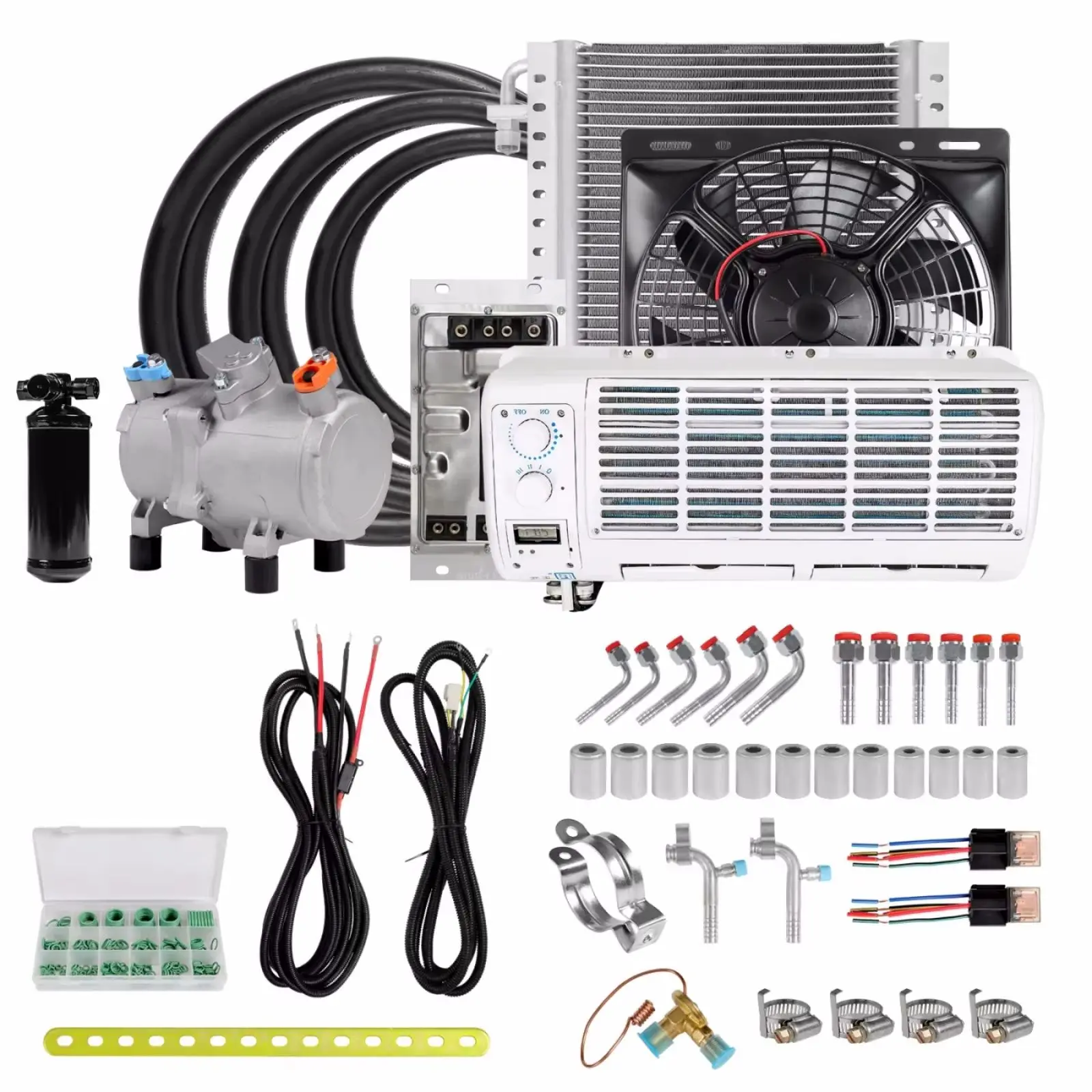 

RV65F 12V/24V car wall mounted electric A/C kit, for trucks, RV, excavators, engineering vehicles, buses, large vehicles, etc