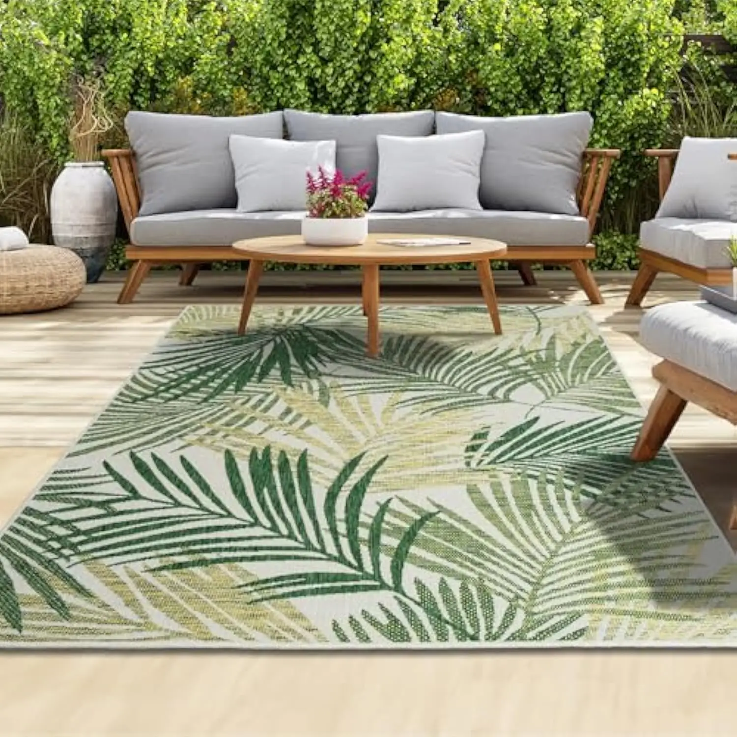 VIKAMA Summer Outdoor Carpet, Camping And Picnic Anti-Slip Floor Mat, Machine Washable Terrace Deck Carpet, Home Decoration