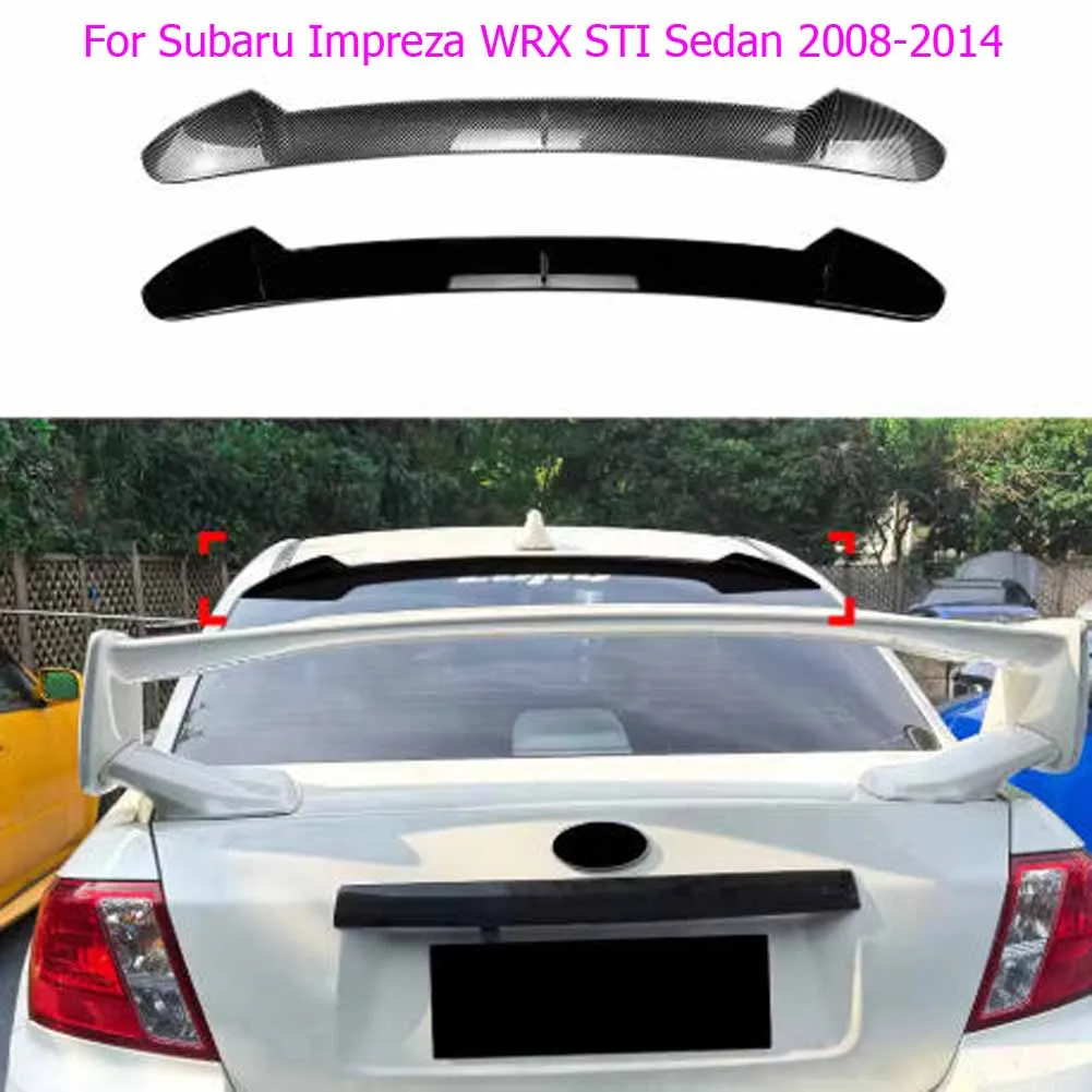 Car Mid Roof Lip Tail Wings Trim Rear Middle Trunk Spoiler Body Kits For Subaru Impreza WRX STI Sedan 2008-2014