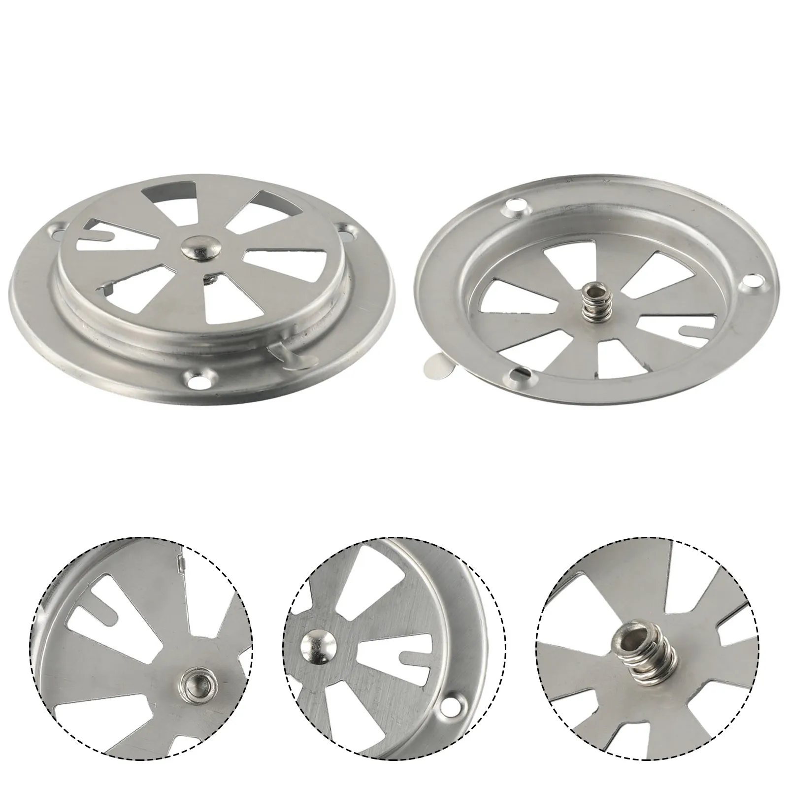 Silver Stainless Steel Air Vent BBQ Grill Vent Damper Damper Air Vent Direct Fitment for exhaust Vent Stove Air