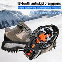 1 Pair M/L 18Teeth Ice Snow Useful Overshoes Crampons Non-slip Spike Cleats Shoe Cover Climbing Anti-slip Shoe Accessories