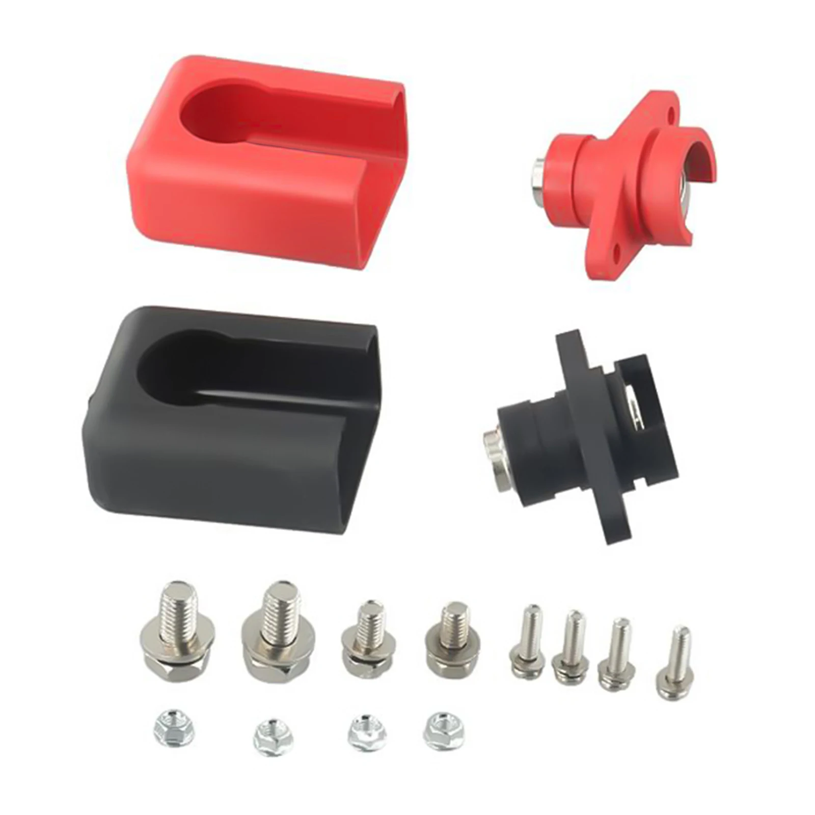 

2PCS Copper Battery Terminal Block for Lithium Energy Storage Systems Guard Nickel Plated Conductive Terminal 1P Core