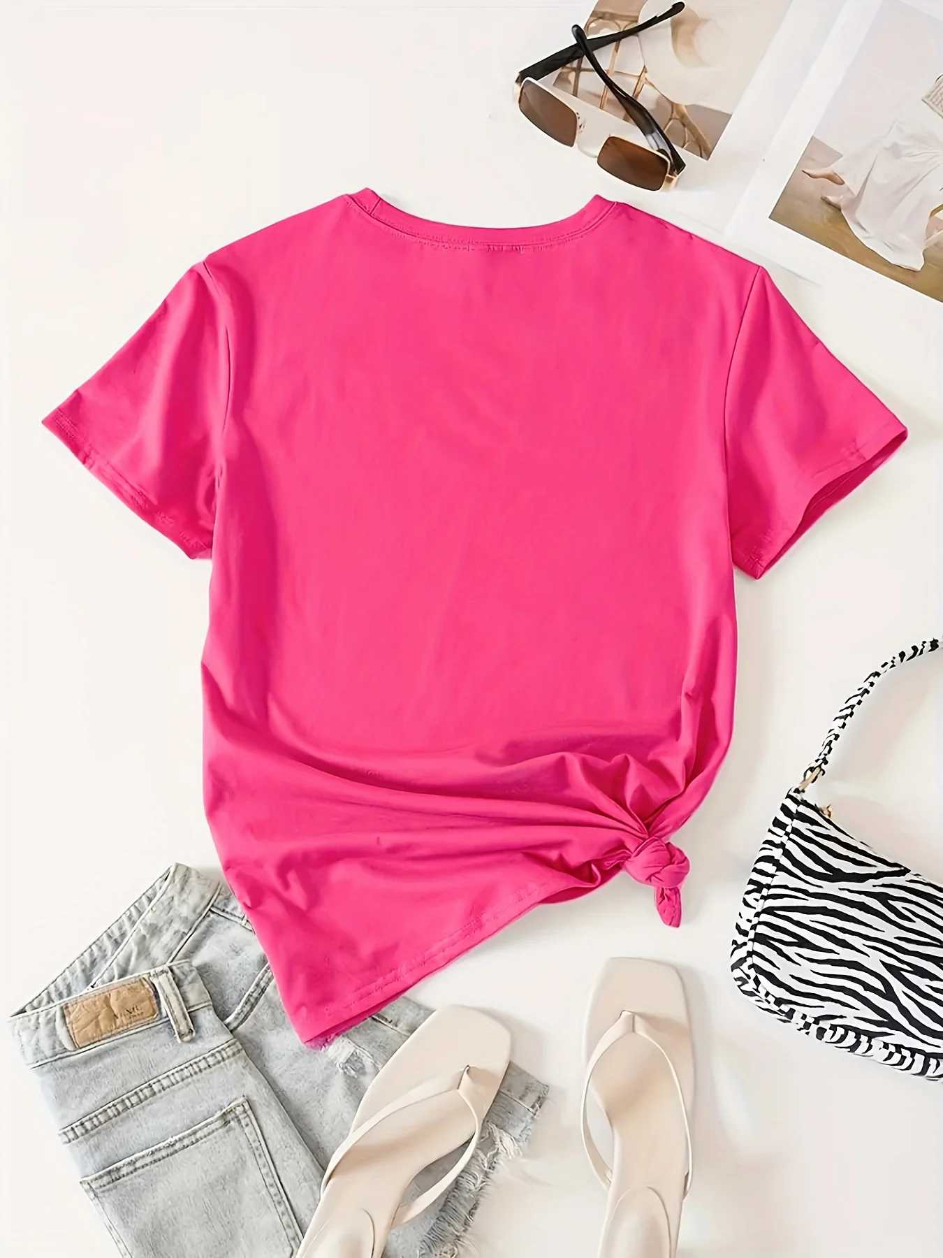 Summer women\'s Cartoon Bear print loose oversized casual round neck short sleeved T-shirt top Streetwear Oversized O-Neck Vest
