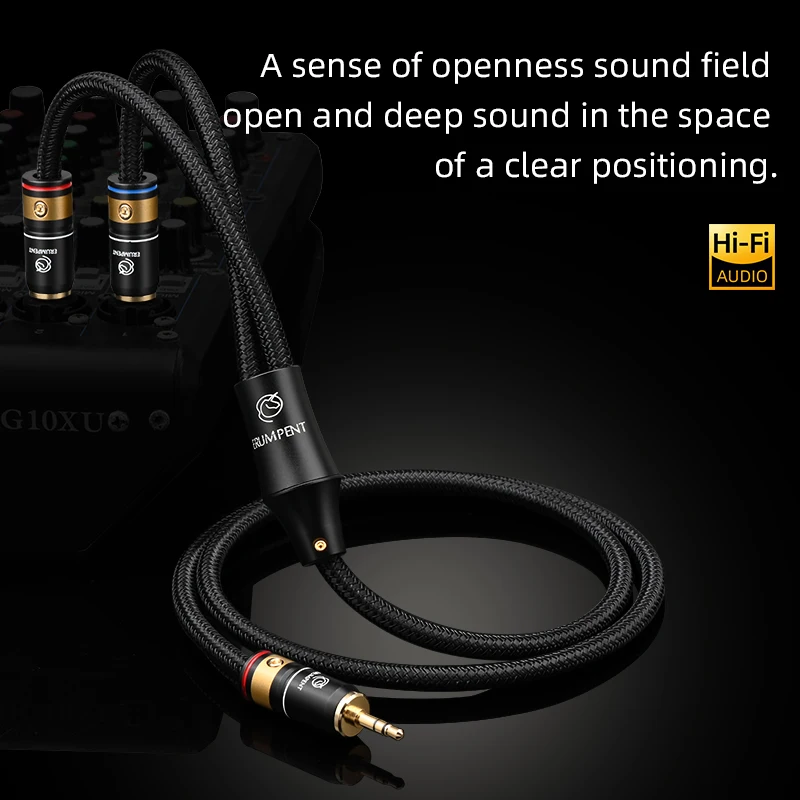 

ERUMPENT HiFi кабель 3,5 мм на двойной кабель 6,5 мм, высококачественный OCC-сердечник, разъем 3,5 мм на разъем 6,5 для усилителя, динамика, микшера