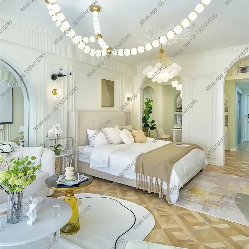 

S Organizer Minimalist Bed Princess Modern Luxury Beauty Double Bed Designer Comfortable Fashionable Wood Muebles Home Furniture