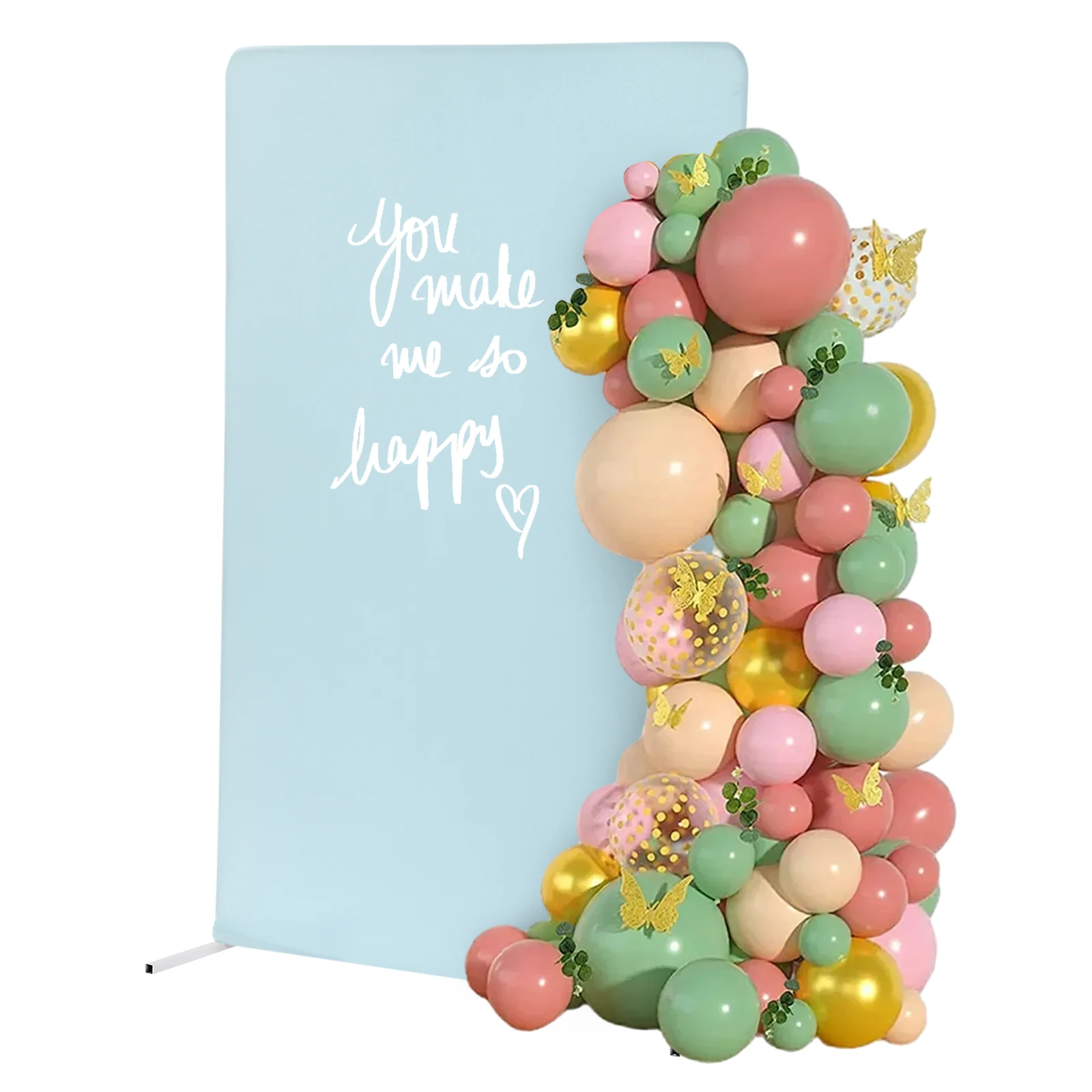 1.5×2m Freestanding Backdrop Frame, 19mm Round Tube H Base Stable Stand, DIY Floral Balloon Backdrop for Baby Shower Photo Booth