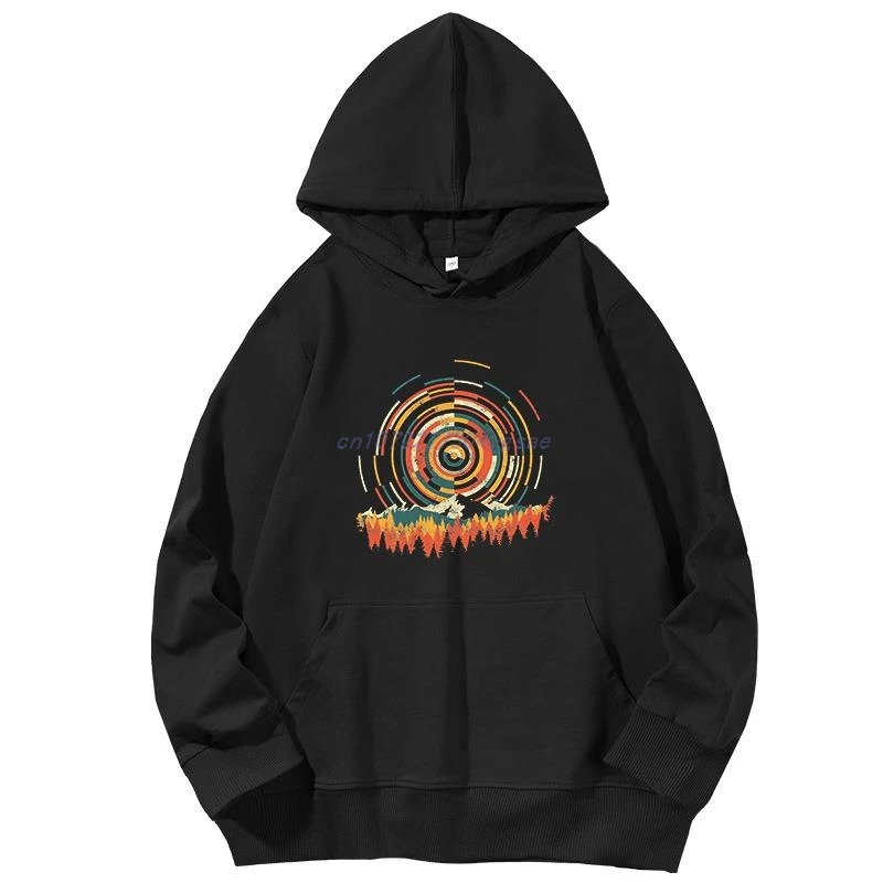 The Geometry Of Sunrise Classic graphic Hooded sweatshirts cotton Hooded Shirt Spring Autumn essentials hoodie Man sweatshirts