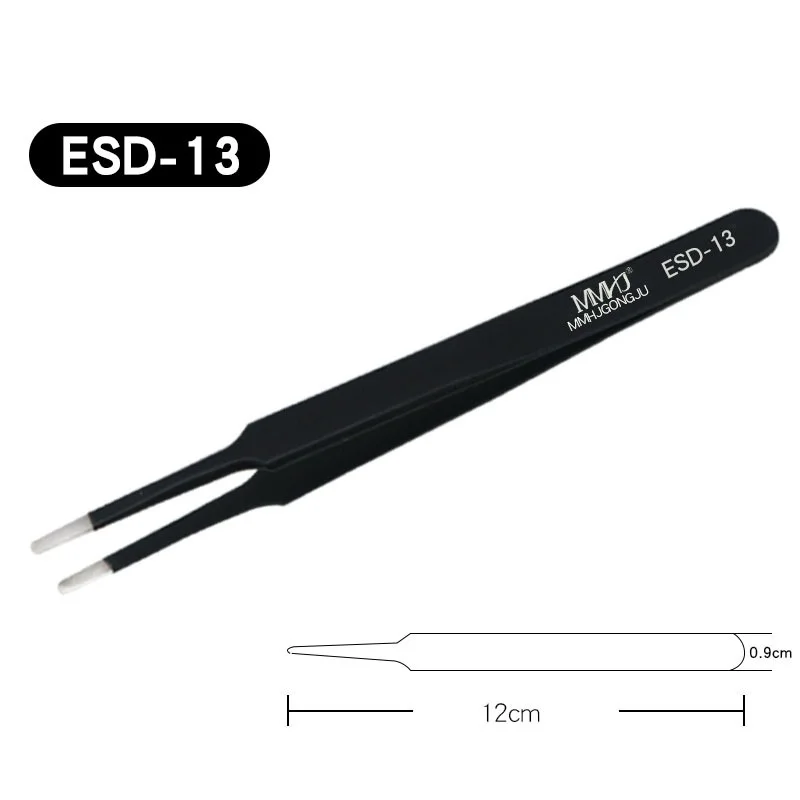 Stainless Fiber Tips High Precision Anti-Static Precision Tweezers Professional Repair Tools for Repair Soldering Craft Tools