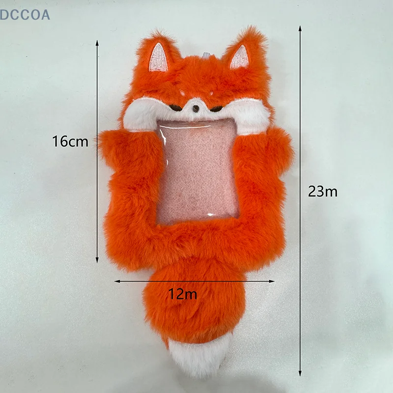 Cute Little Fox Card Set Photo Card Holder Plush Photo Card Packaging Supplies Photo Card Protective Case Keychain