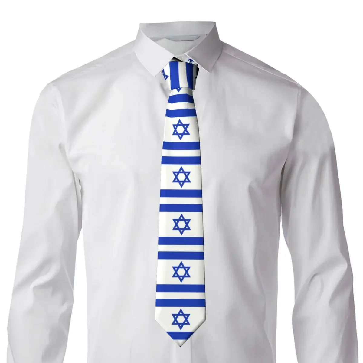 Corbata de seda con bandera de Israel para hombre, corbata personalizada para boda