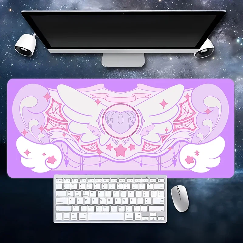 

High-end personality powder Cute game mousepad Neoprene learning Office accessories Computer anime Personality protection PC mat