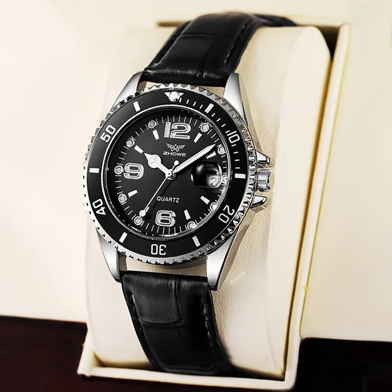 Herren Casual Sport Militär Quarz Kalender Armbanduhr für Männer Business Leder Wasserdicht Männliche Uhr Relogio (Ohne Box) – Detail 3