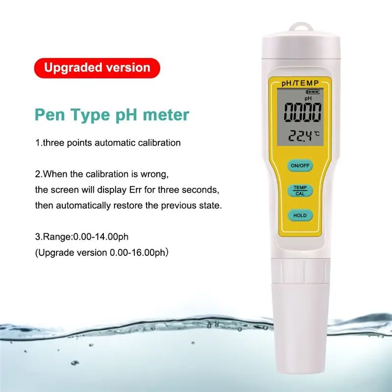AAAF Professional 2 In 1 PH Temp Meter PH Tester Water Quality Testing Temperature Monitor Pen Acid Base Measurement Tools