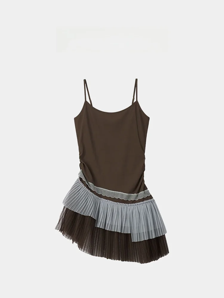 トレンディなホリデーバレエプリーツレース下着女性の-26-春夏新作二重層フリルレース不規則ベースベスト甘い