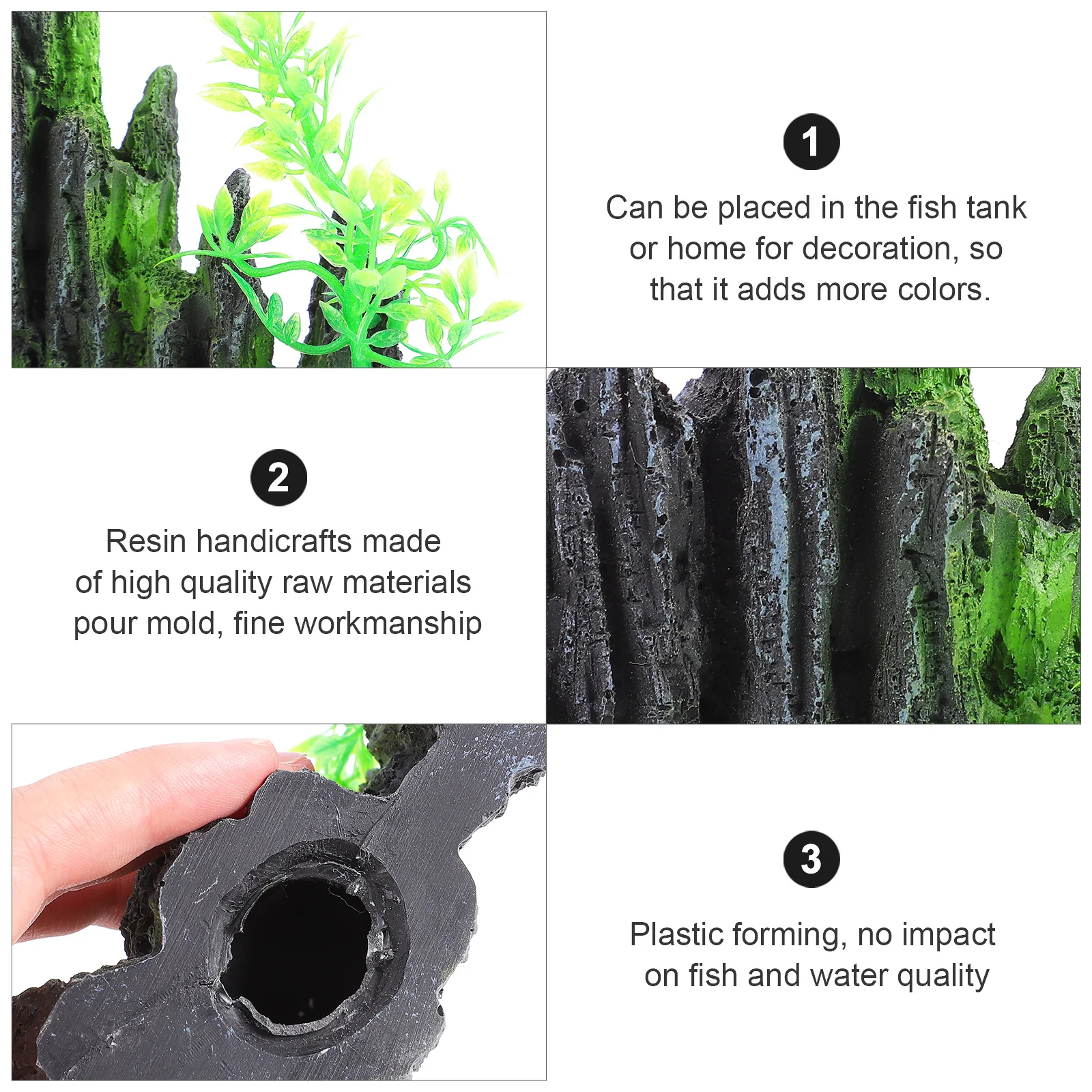 

Fish Tank Rockery Stone Artificial Mountain Decoration Realistic Aquarium Landscape Ornament Natural Fish Habitat Enhancer