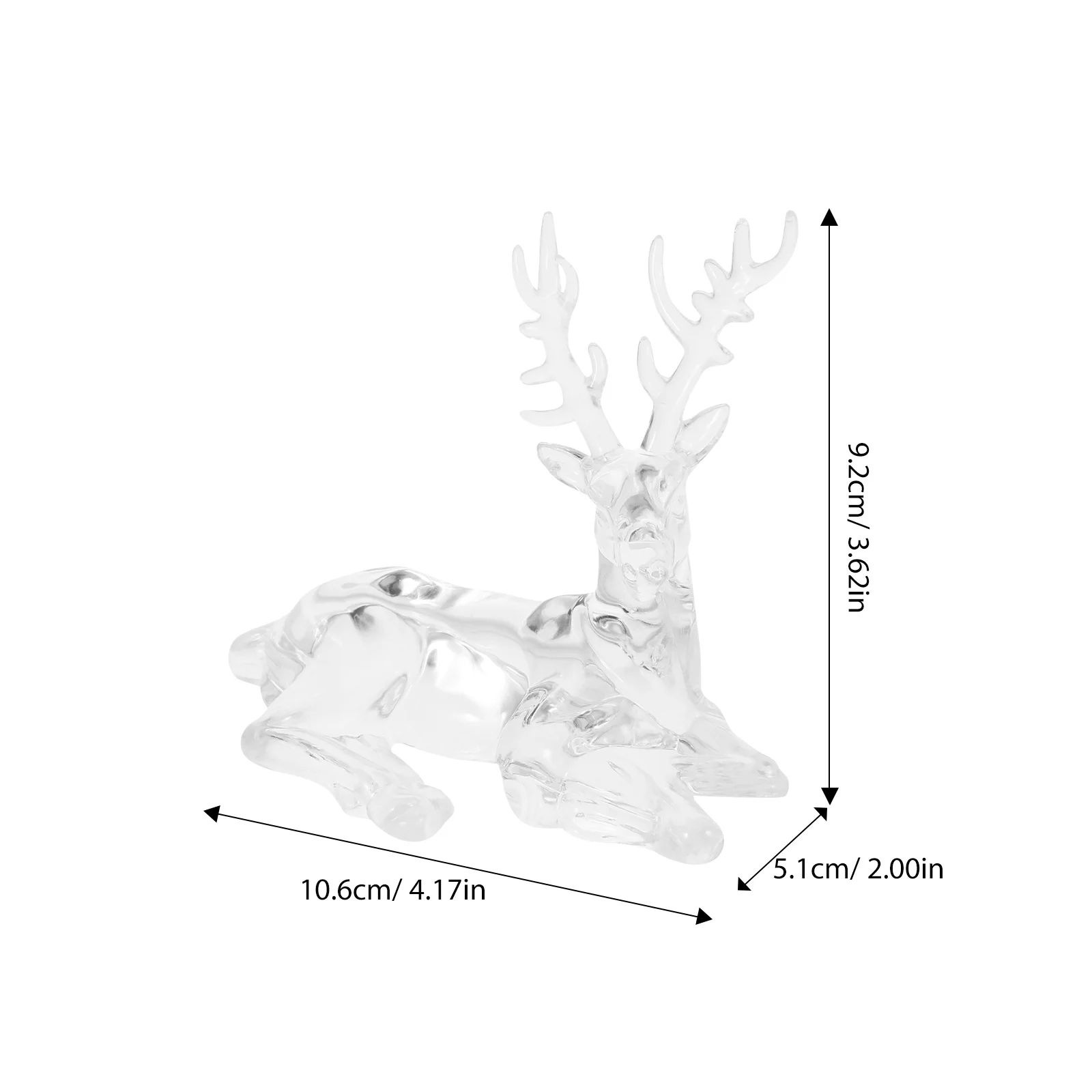 زخرفة الرنة الشفافة من الأكريليك، قطعة مركزية لطاولة عيد الميلاد الشفافة، تمثال الأيائل النابض بالحياة، ديكور العطلة، ديكور غزال لطيف #3