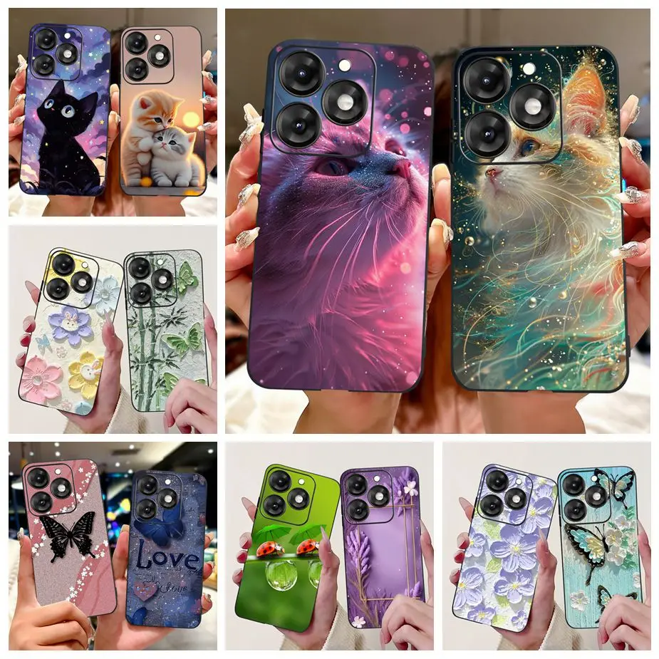 For ITEL A70 Case A665L Cute Cat Fashion Painted Cover Shockproof Soft TPU Phone Case For Itel A70 A 70 ItelA70 Back Cover Coque