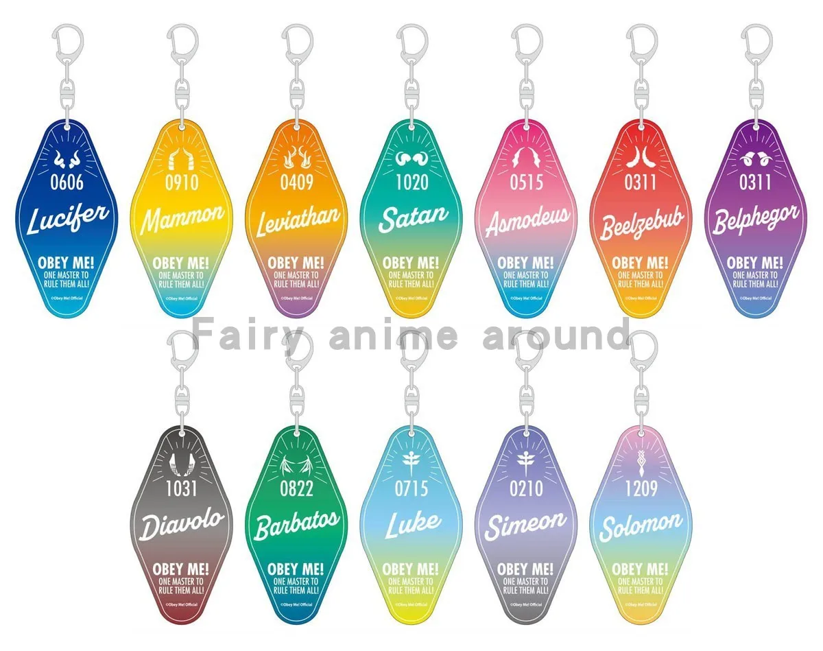 Obey Me! chaveiro Acrylic Keyrings Lanyars