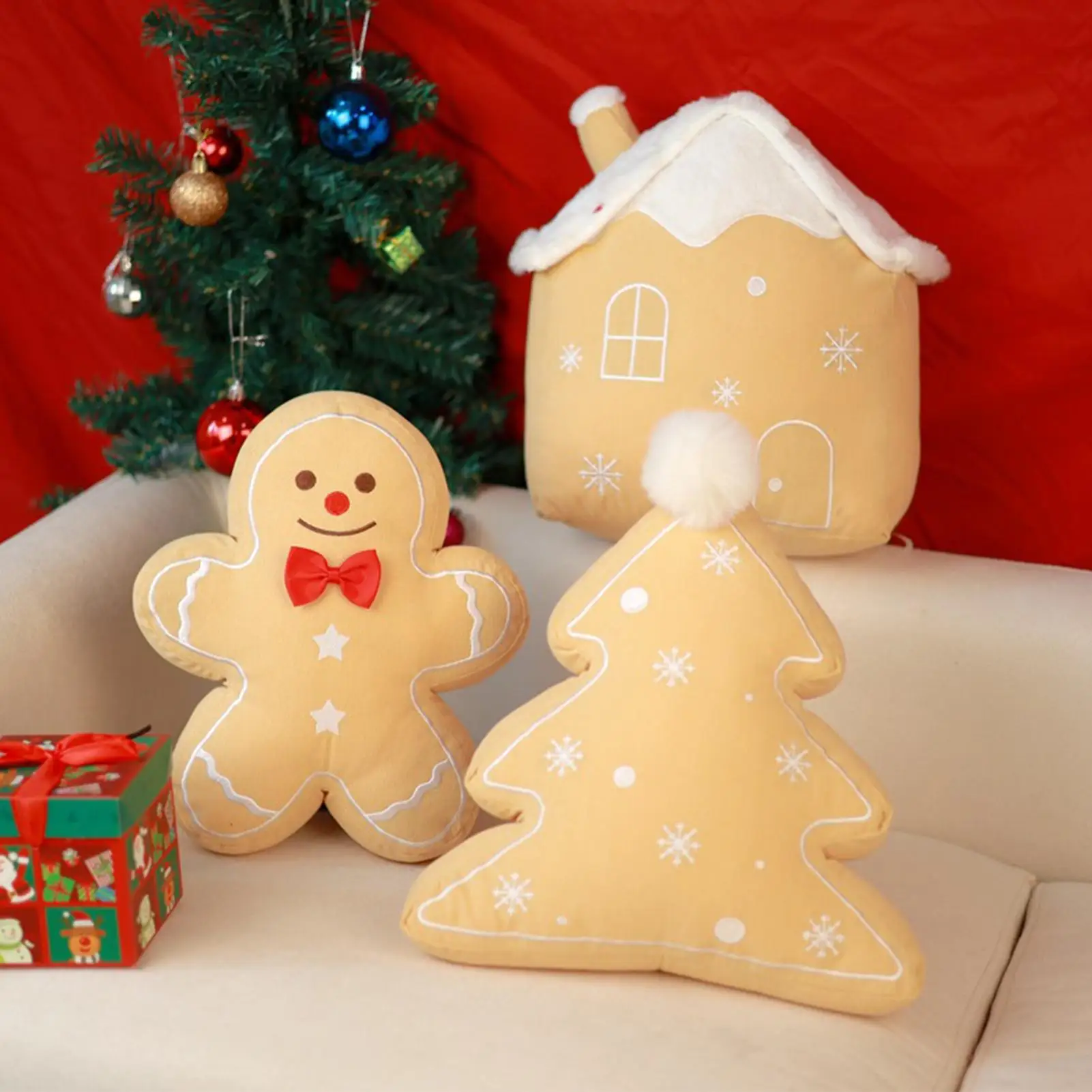 Natal animais de pelúcia bonito boneca lance travesseiros brinquedos de natal sofá almofada para o quarto sala estar berçário desktop