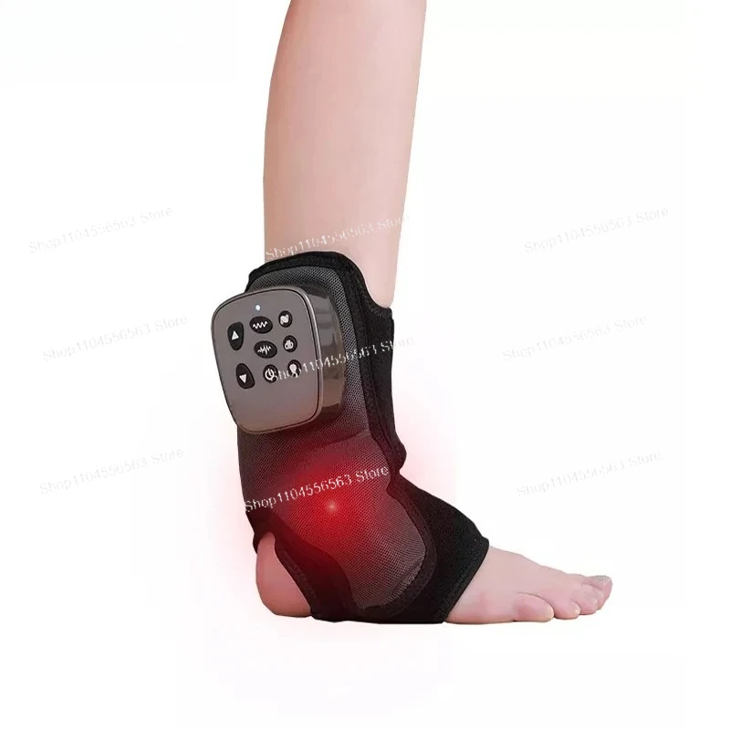 Electric Heating Foot Ankle Massager Pain Relief Adjustable Vibration Hot Compress Massage Machine Acupuncture Points Massager