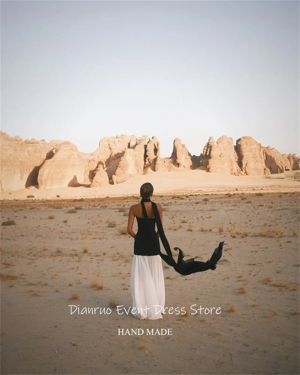 Dianruo двухцветное вечернее платье без бретелек с лентами длиной до пола, вечерние платья трапециевидной формы с рюшами, шифоновые платья для женщин, 2025 по индивидуальному заказу