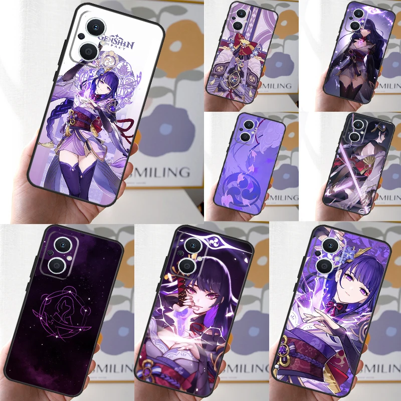 Genshin Impact Raiden Shogun Phone Case For OPPO Reno 11 F 10 Pro 4 5 6 7 8 Lite 4Z 5Z 8T OPPO Find X6 X5 Pro X2 X3 Lite