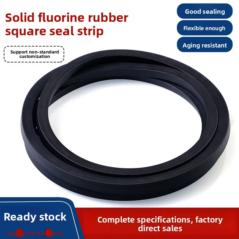 

Fluorine Rubber Strip 6mm 7 8 10 12 14 Oil Resistant Acid Alkali Corrosion Resistance Square Rubber Seal
