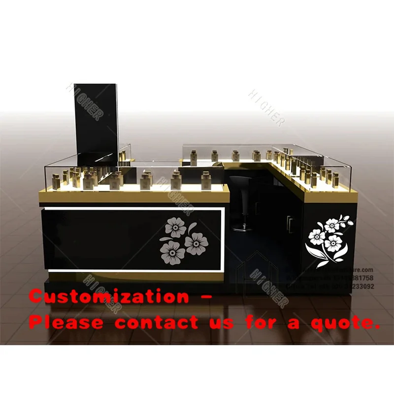 custom.High End Perfume Shop Interior Design OEM Perfume Display Furniture Perfume Kiosk