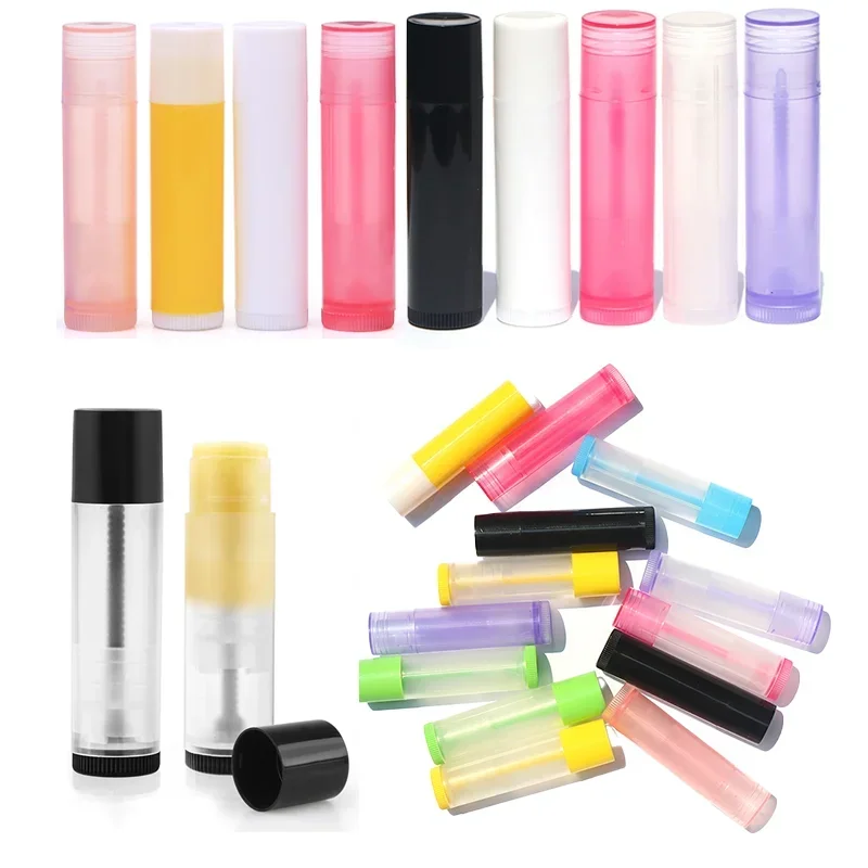 30pcs 5g Empty Refillable Lip Balm Tubes with Twist Bottom and Cap Plastic Lipstick Containers For DIY Lipstick Lip Gloss Crayon