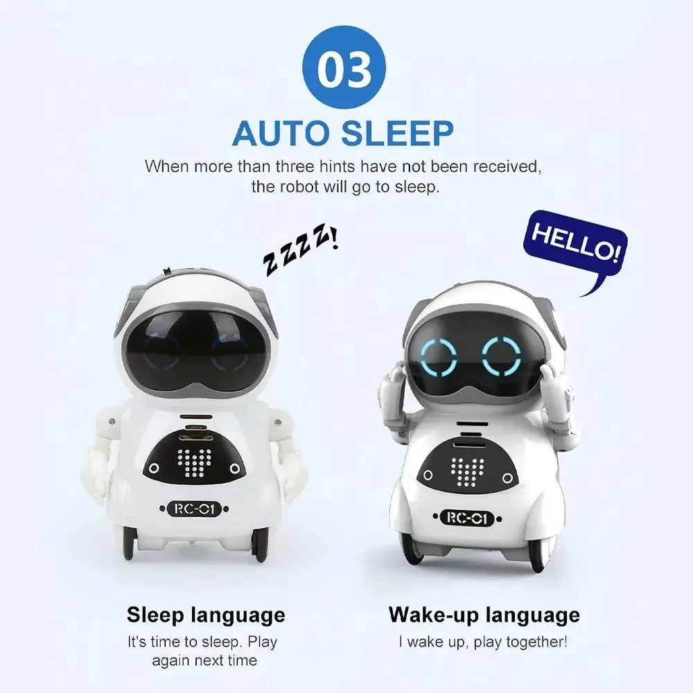 Voice Recognition Pocket Robot Singing Dancing Smart Robot Talking Interactive Robot Communication LED Lights Mini Robot