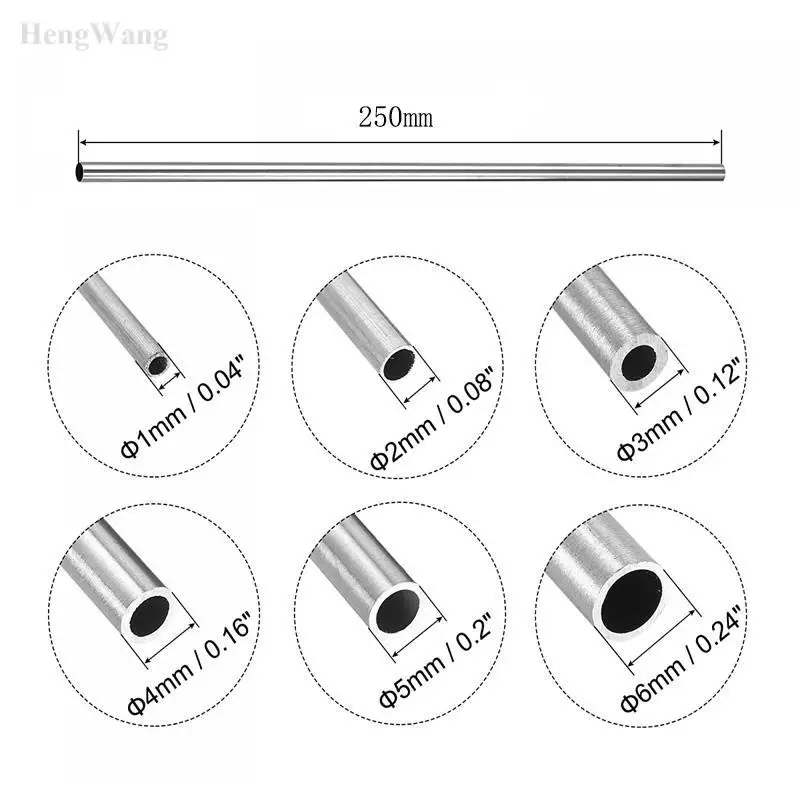 1-10pcs 304 Stainless Steel Tube Capillary Tube 250/500mm Length 1-12mm OD Industrial Precision Pipe