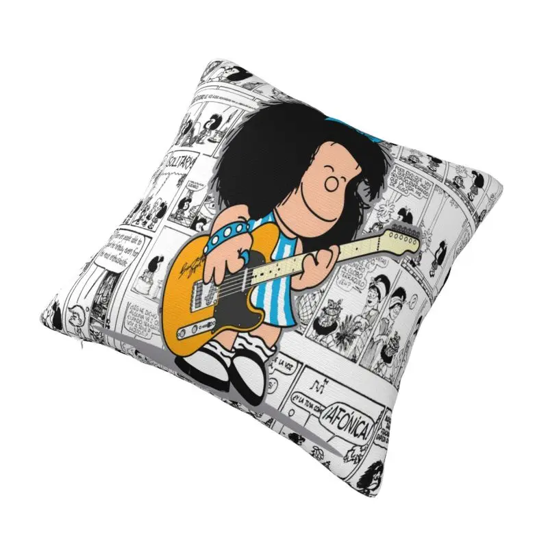 Custom Mafalda Quino Cartoon World Pillowcase Funny Anime Manga Cushion Cover Decoration Salon Square Pillowcase