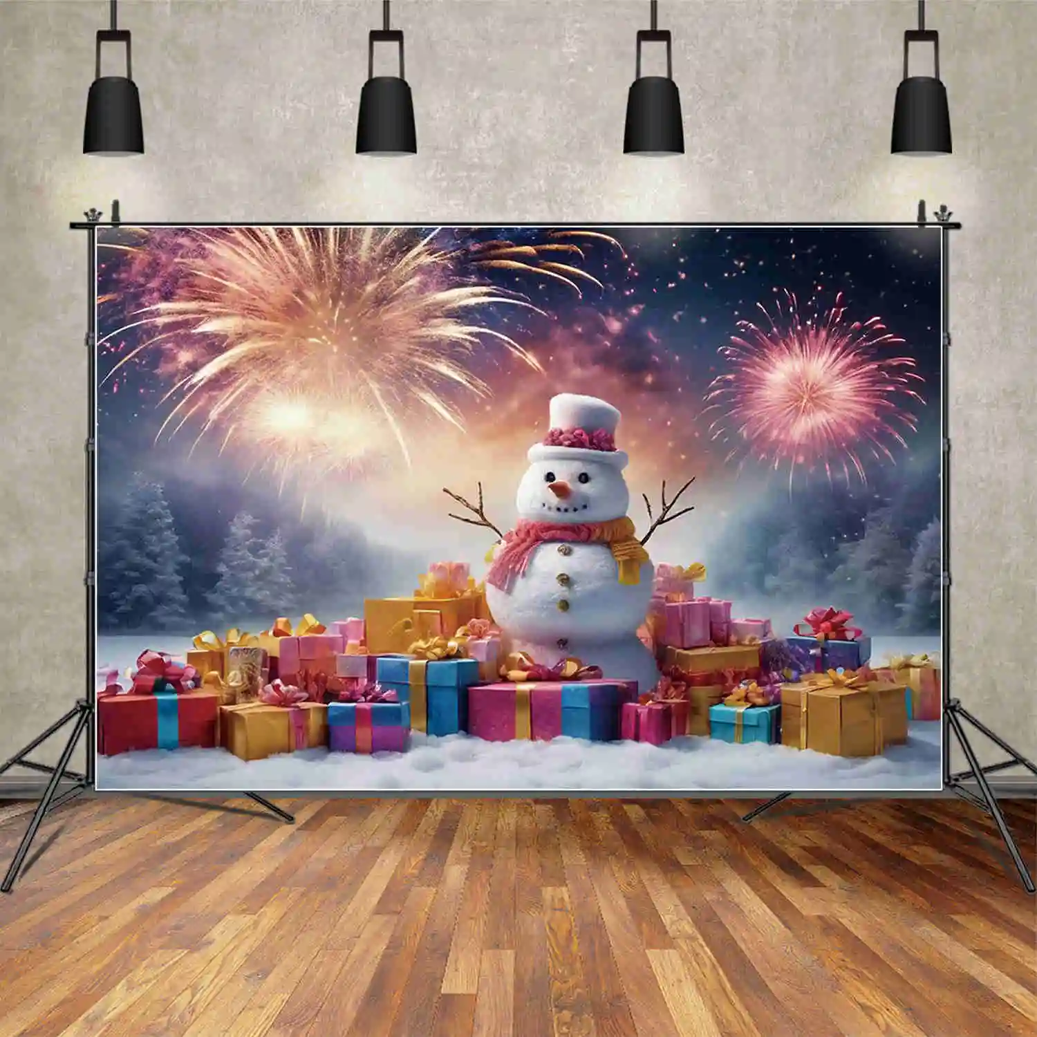 MOON.QG 크리스마스 눈사람 사진 배경 아기 겨울 Photocall 배경 어린이 사진 스튜디오 Photocall 소품
