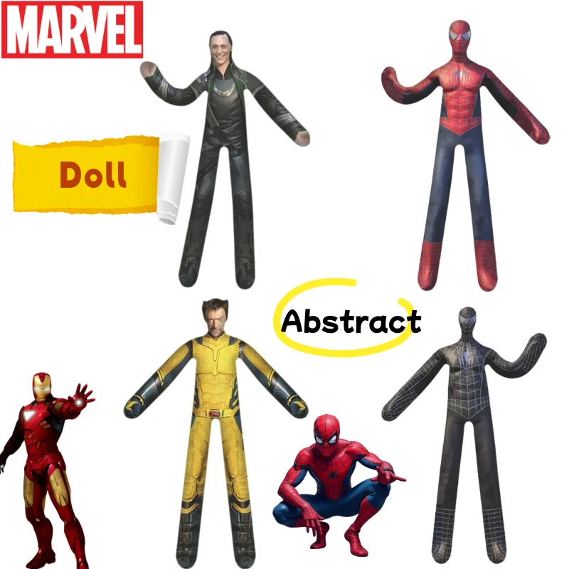 Marvel Los Vengadores Iron Man Spider-Man creativo divertido Casual Poses esqueleto muñeca personaje de dibujos animados lindo ratón abstracto juguete seco