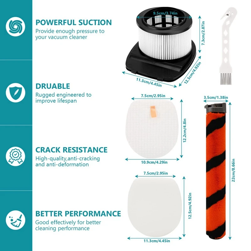 อะไหล่แปรงลูกกลิ้งแผ่นกรอง HEPA สำหรับ IZ201UK ฉลาม IZ251UK อะไหล่เครื่องดูดฝุ่น IC300
