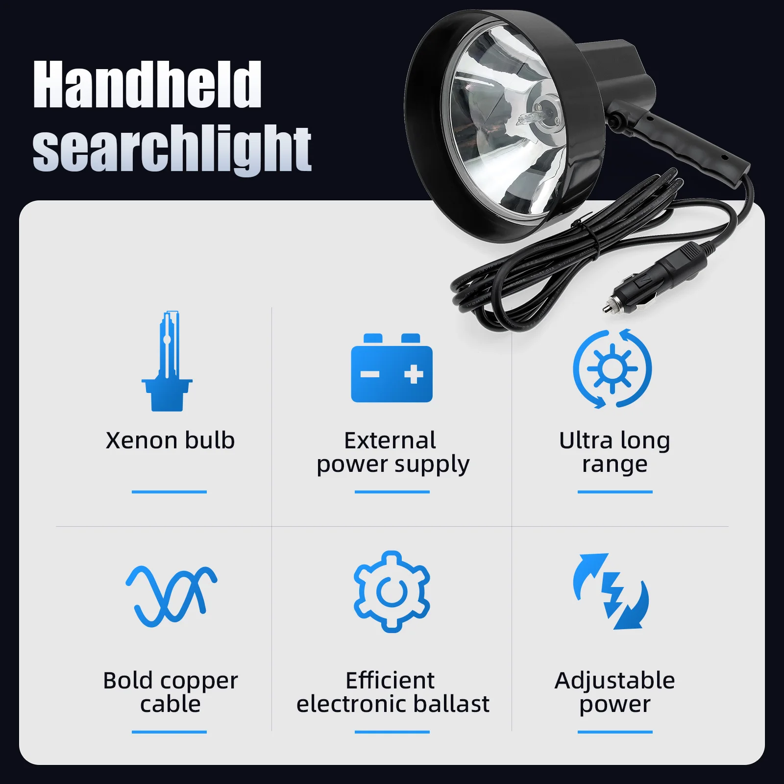 7 Inch Ultra Bright LED Work Lights Off-road Driving Spotlight Truck Fire Truck Agricultural Vehicle Searchlight for Car Truck