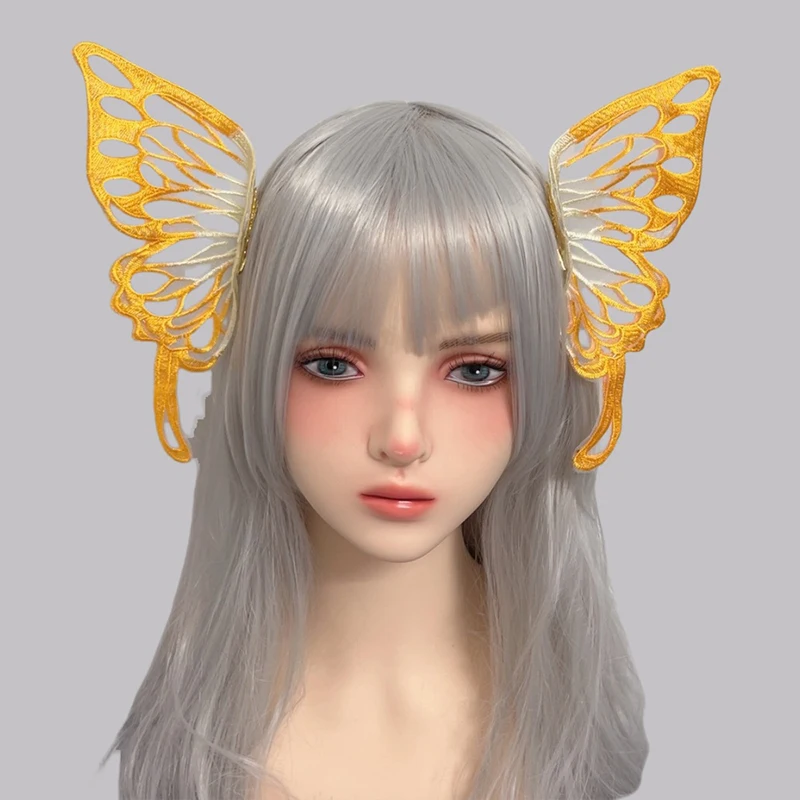 

Gothic Fairy Elves Angel Wings Hairpin Butterfly Lace Hair Clip Anime Harajuku Lolita Hairpin Anime Cosplay Hair Accessories