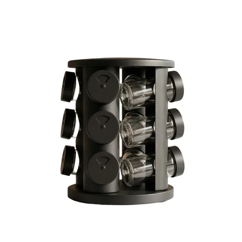 Rotating seasoning rack, kitchen bottle set, household goods storage box, countertop cabinet, pantry organizer