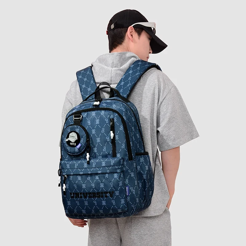15 inches Versatile Backpack High Quality Black Grey Washable Travel Bag Oxford Cloth Computer Bag Unisex