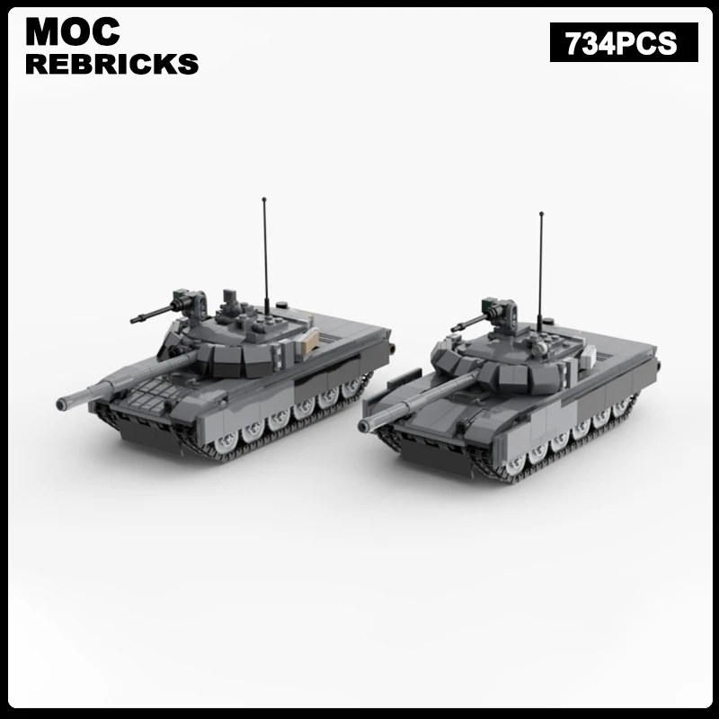 

WW2 Russian Military Series T-80 Main Battle Tank MOC Building Block Armored Vehicle Assembly Model Brick toys Children's Christ