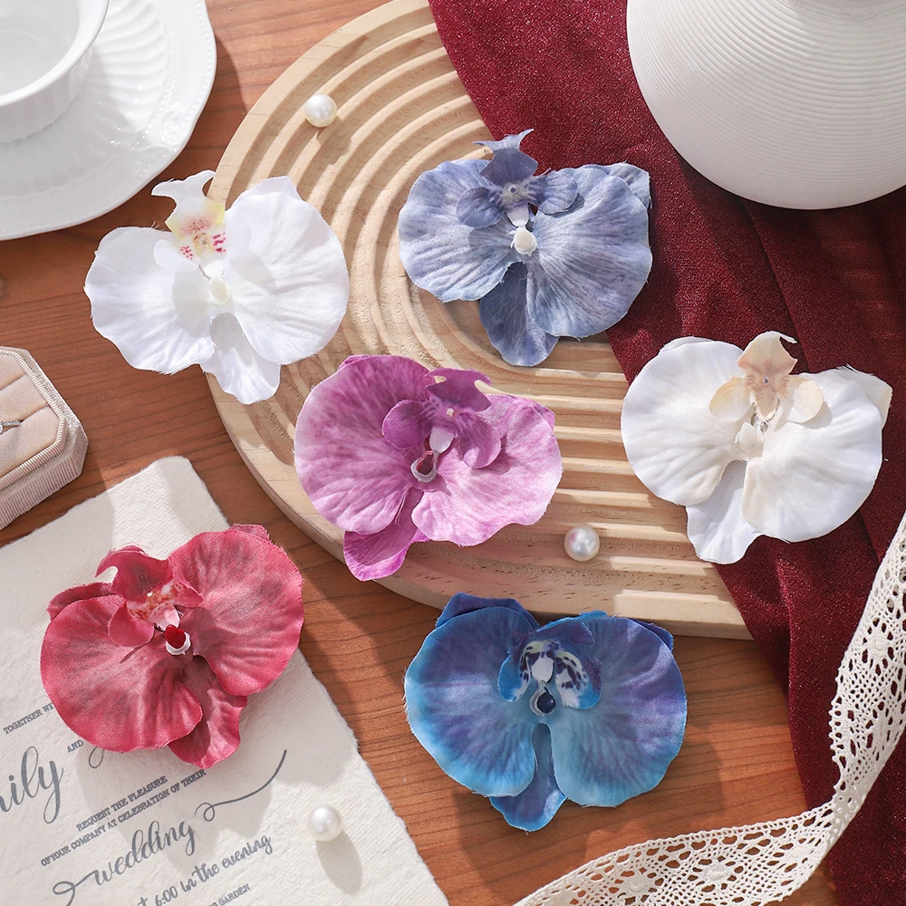 5/10 قطعة فراشة السحلية الزهور الاصطناعية رؤساء وهمية الزهور للمنزل ديكور الزفاف زينة زخرفية هدية الاكسسوارات الحرفية