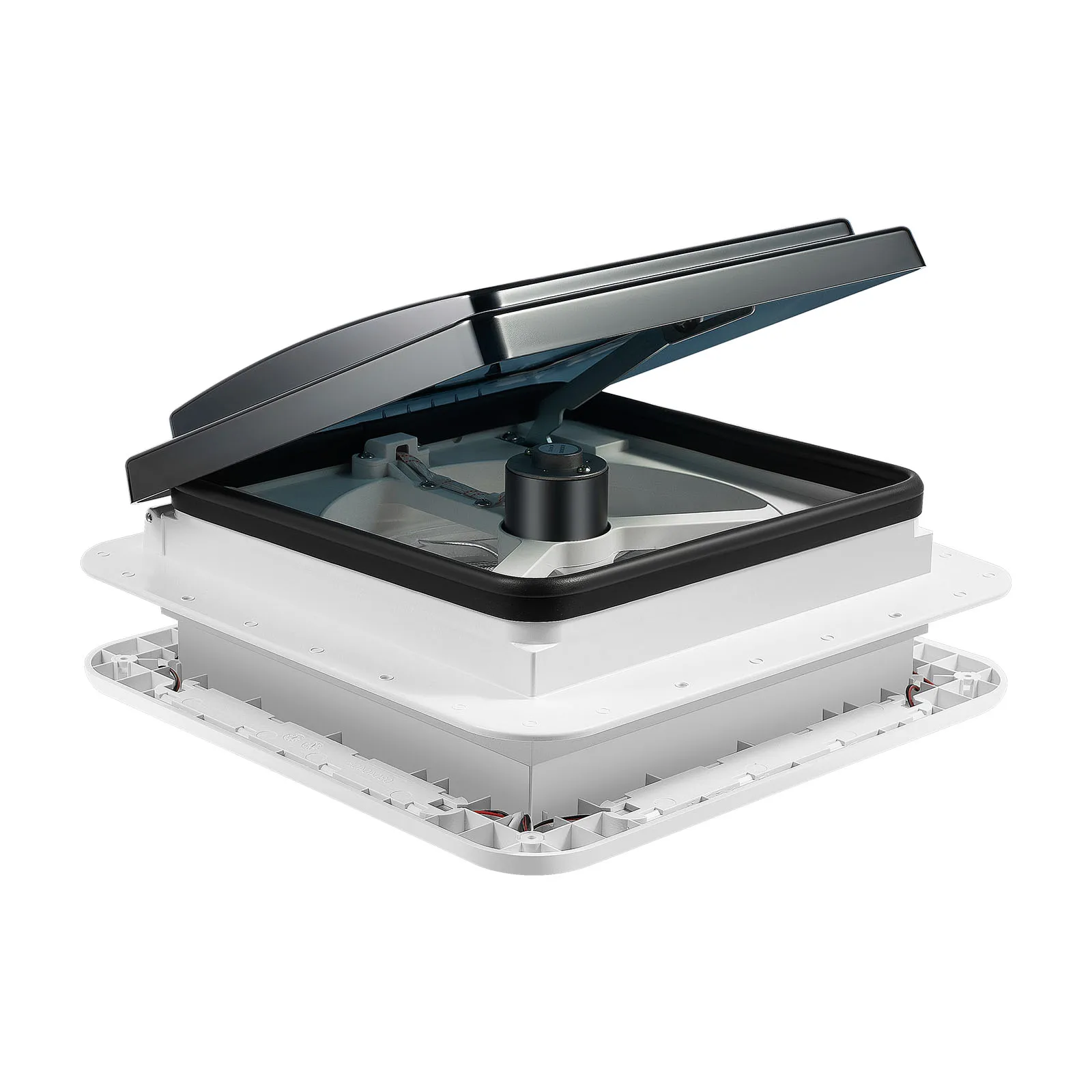 12V RV-Belüftungs-Abluftventilator, 28 * 28 cm, RVs-Belüftung, Wohnwagen-Luftaustauschventilator, Oberlicht, LED-Lichtdach für Vent-Camper