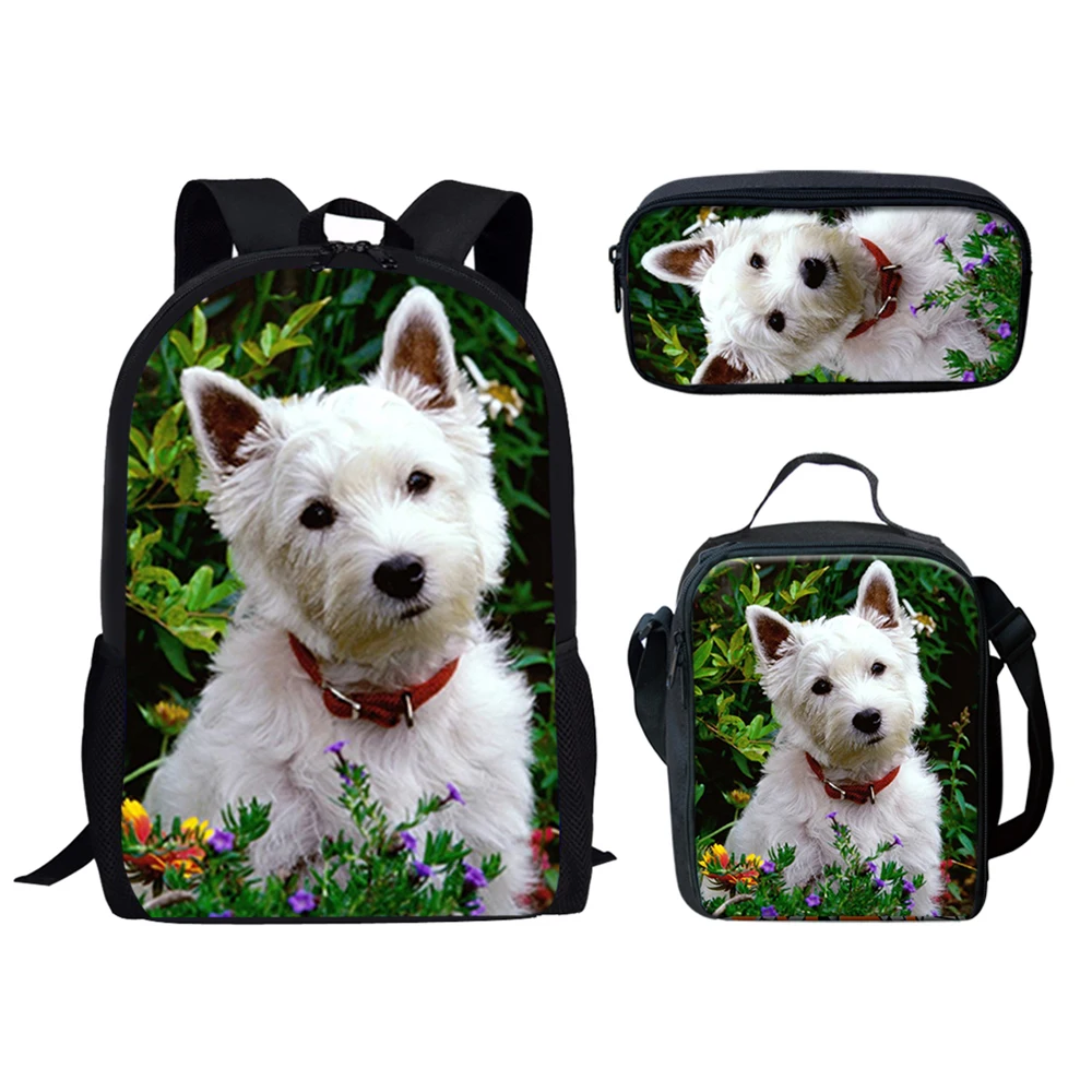 Schoolbags Teenager Boys 3D West Highland White Terrier Prints Kids Backpack School Backpacks Children Orthopedic School Bag