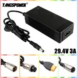 Tangspower 29.4v 3a carregador de bateria de lítio para 7 séries li-ion bateria 24v carregador para 29.4v3a ferramenta elétrica carregamento silencioso