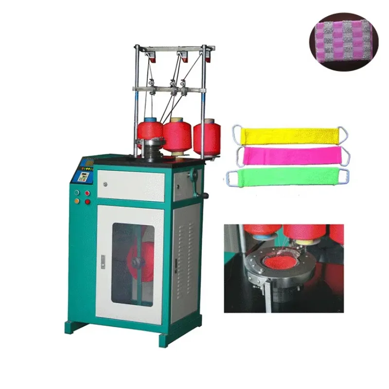 Custom Multi Yarn Holder Bath Sponge Strip Knitting Machine High Speed Cleaning Mesh Band Weaving Machine For Scrubber Produce