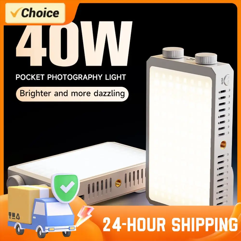 

Portable Lights Panel 4400mAh Rechargeable Video Light 40W LED Camera Light 2800K-9000K Handheld Fill Light Photography Lighting