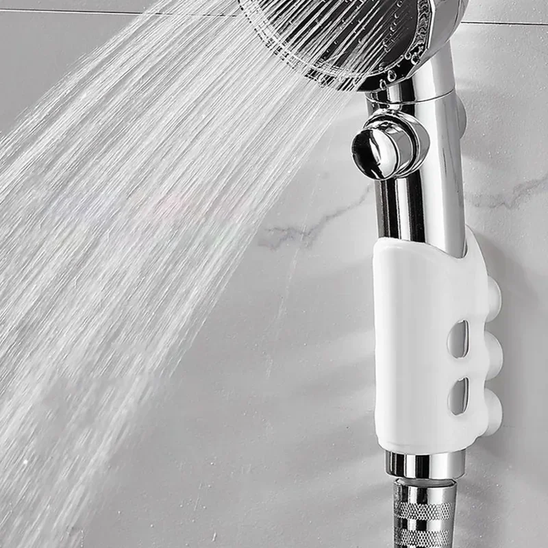 1pc Movable Shower Head Holder with Suction Cup Adjustable Reusable Silicone Punch-free Shower Holder Bathroom Hooks Accessories