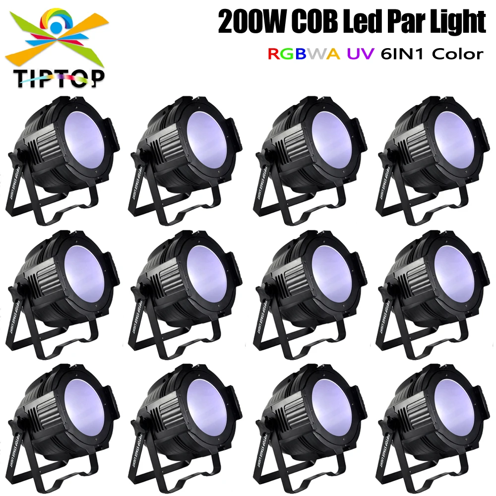 

Professional Disco DJ Wedding Studio DMX Wash Par 200W 6IN1 COB Par LED Stage Light Sound Auto Manual RGBWA UV